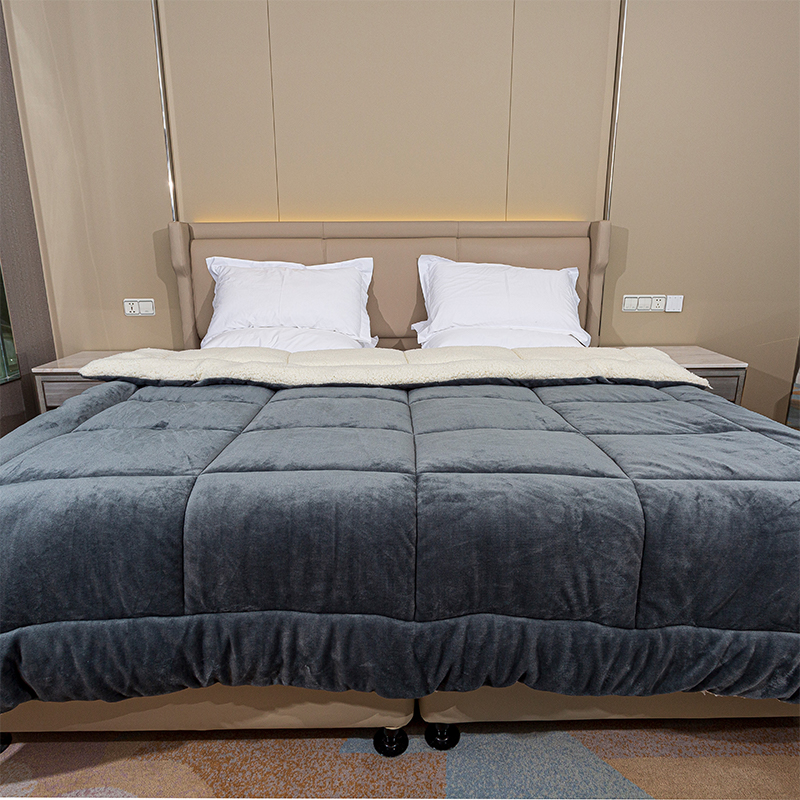 3 mảnh có thể đảo ngược Bộ đồ dùng Ultra Soft Flannel, Polyester lấp đầy thời tiết lạnh mùa đông Đồ giường Lượng Lamb ấm áp với Sham phù hợp